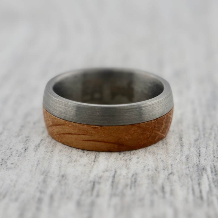 Roadtripmadewood Bagues Bague en tungstène et bois de whisky