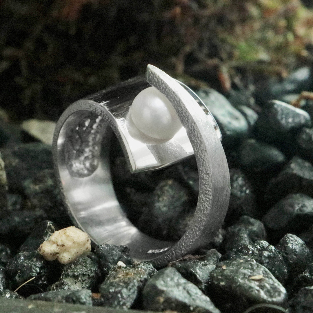 Jean Bastien Bagues Bague Pointe en argent sterling et perle