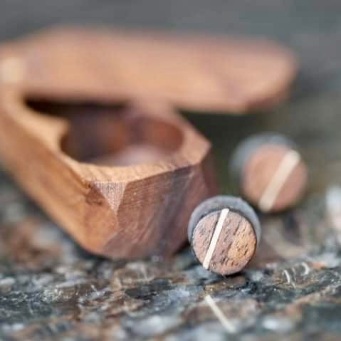 Mathieu Blanchard Boucles d'oreilles en bois et argent sterling ou or 14K personnalisée