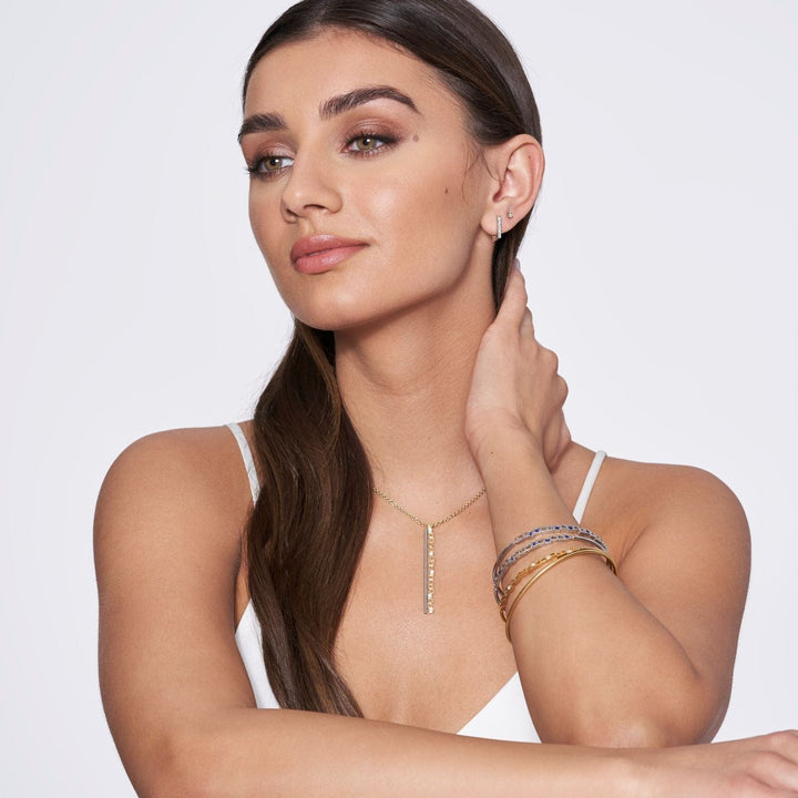 Christine Dwane Boucles d'oreilles Huggies en argent sterling et diamants