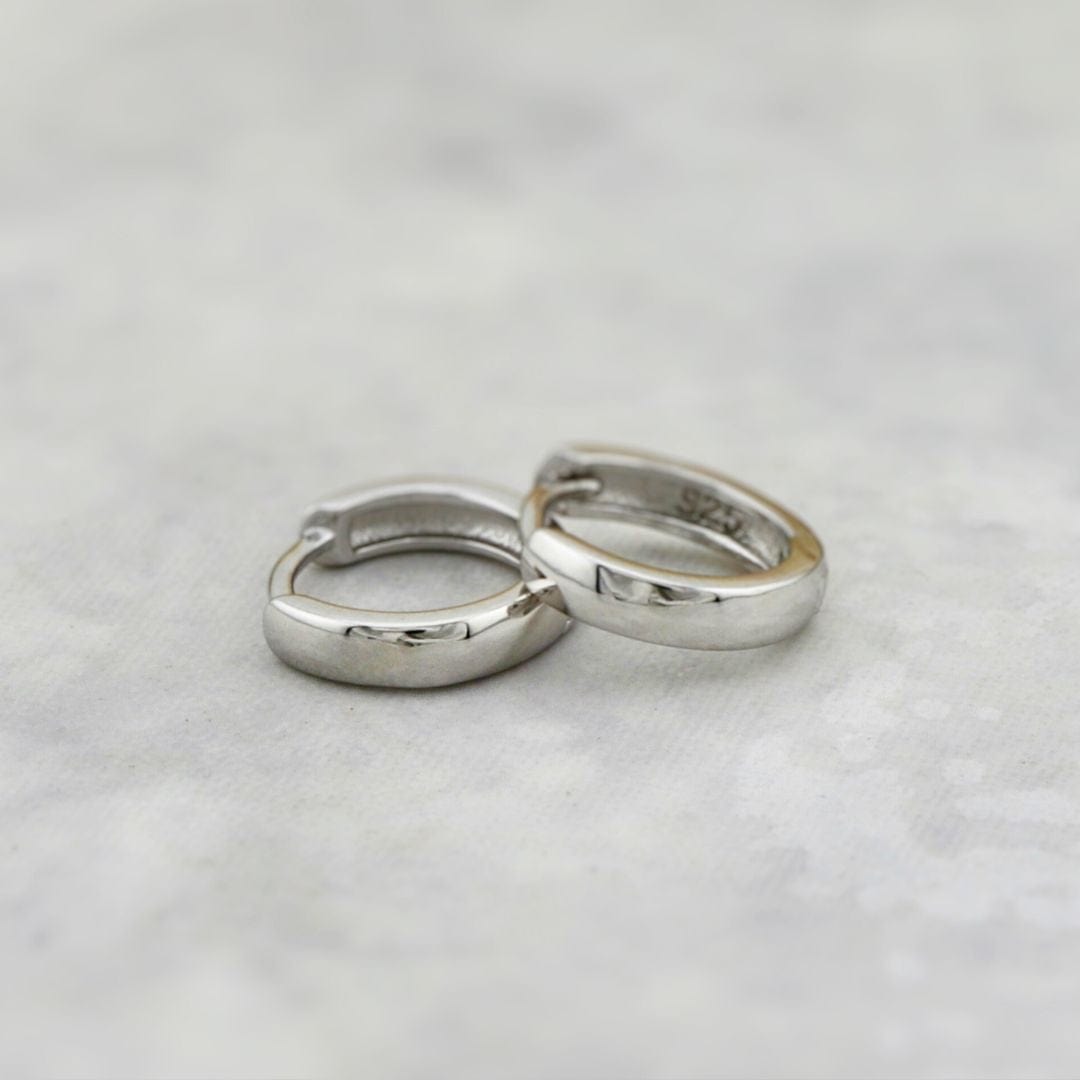 Mathieu Blanchard Boucles d'oreilles 12 mm Boucles d'oreilles Huggies Minimalistes en argent sterling