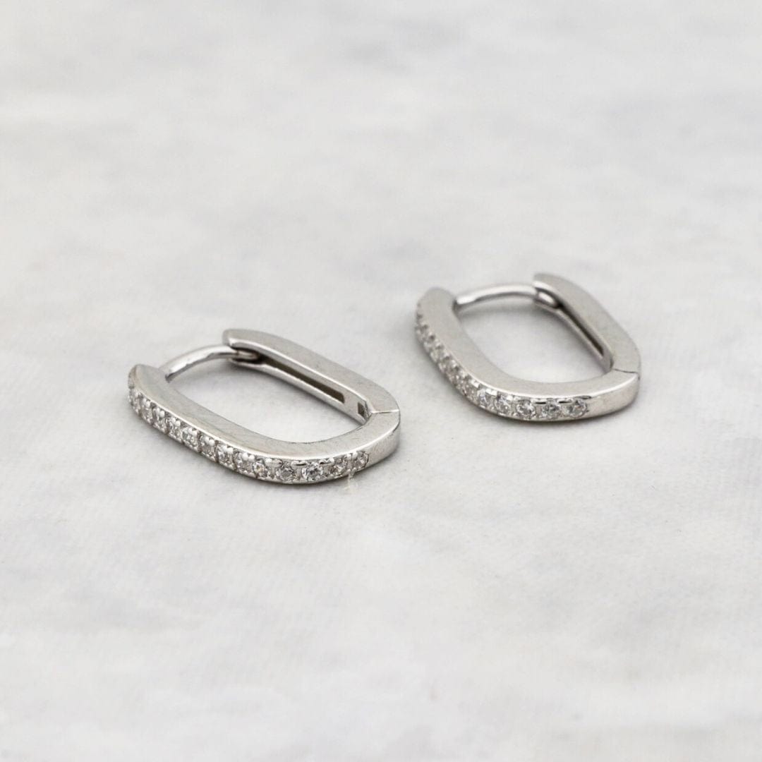 Mathieu Blanchard Boucles d'oreilles Boucles d'oreilles Huggies Minimalistes Scintillantes en argent sterling