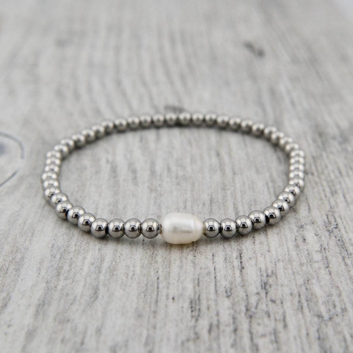 Mathieu Blanchard Bracelet Argent Bracelet Zéphyr en acier et perles