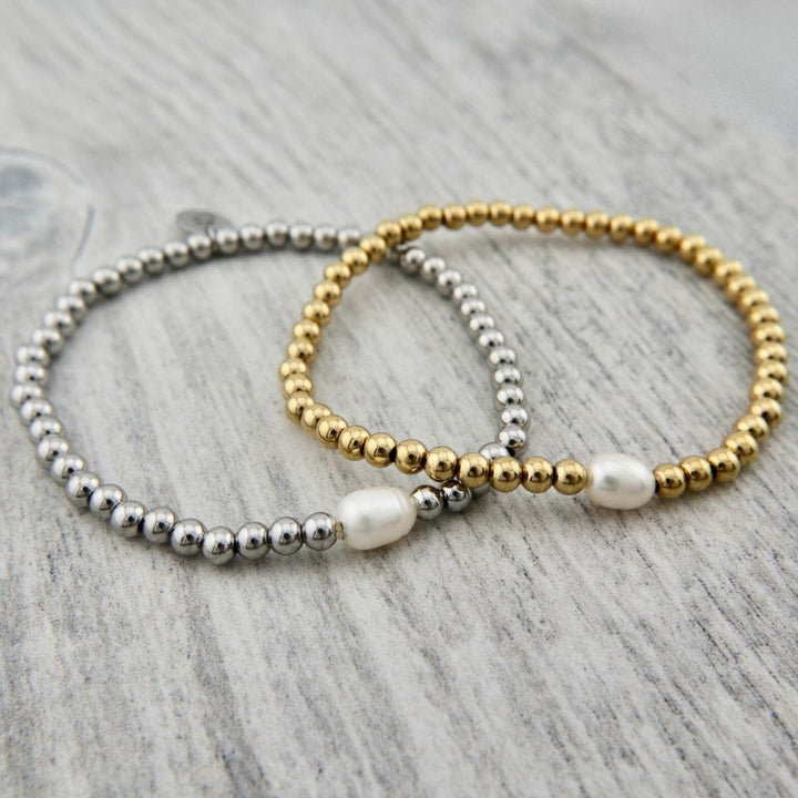 Mathieu Blanchard Bracelet Bracelet Zéphyr en acier et perles