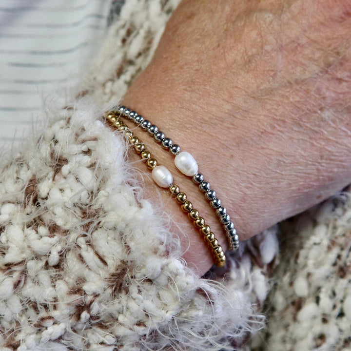 Mathieu Blanchard Bracelet Bracelet Zéphyr en acier et perles