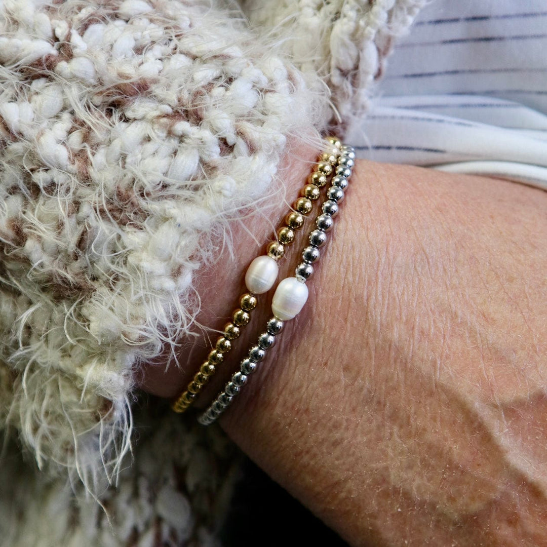 Mathieu Blanchard Bracelet Bracelet Zéphyr en acier et perles