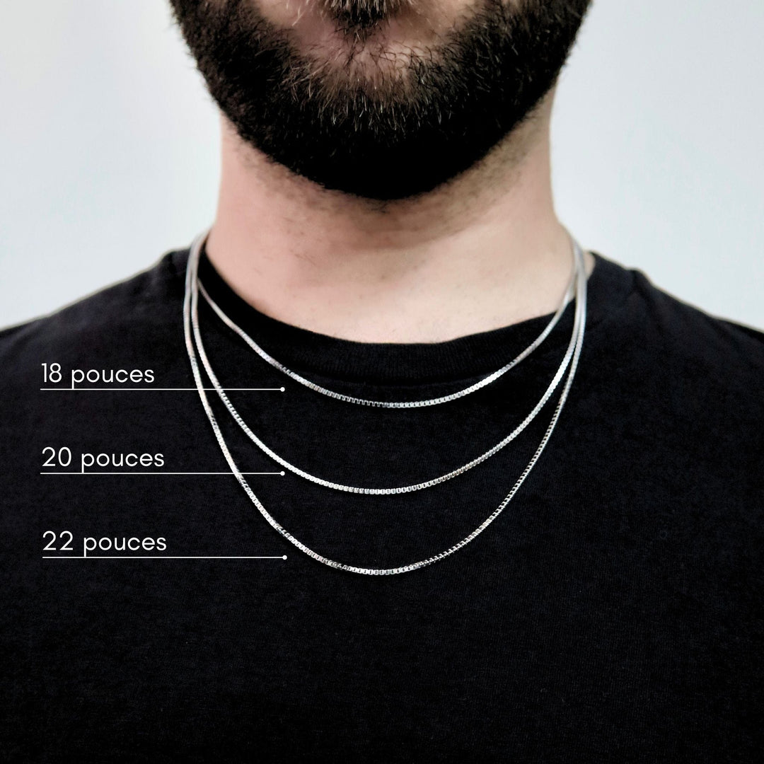 - Colliers Chaine vénitienne en argent sterling ou or 10K