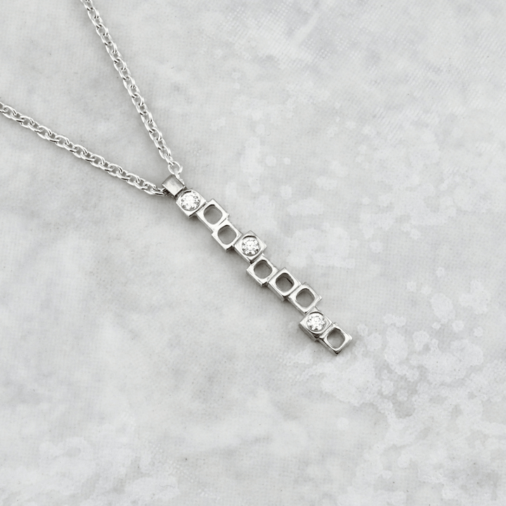 Christine Dwane Collier Geometrica en argent sterling et diamants