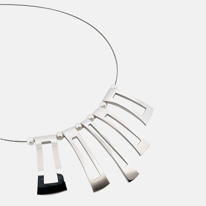 Jean Bastien Collier perles 5mm sur argent plaqué rhodium