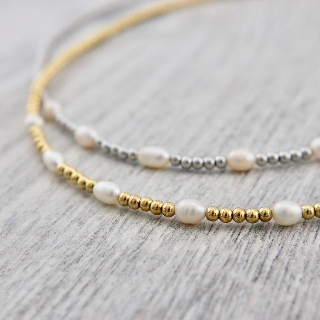 Mathieu Blanchard Pendants Collier Zéphyr en acier et perles