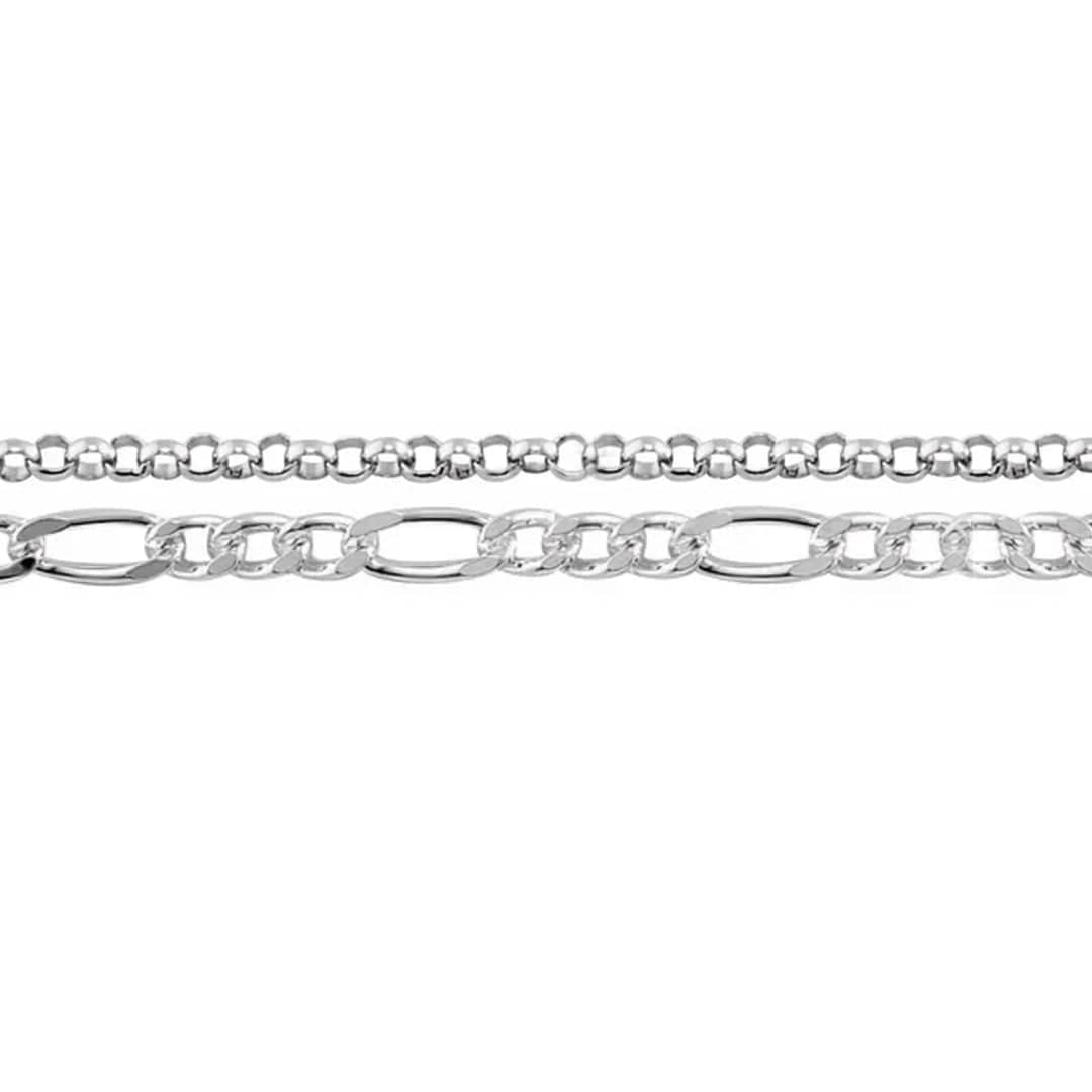 Mathieu Blanchard Bracelet de cheville Double figaro en argent sterling