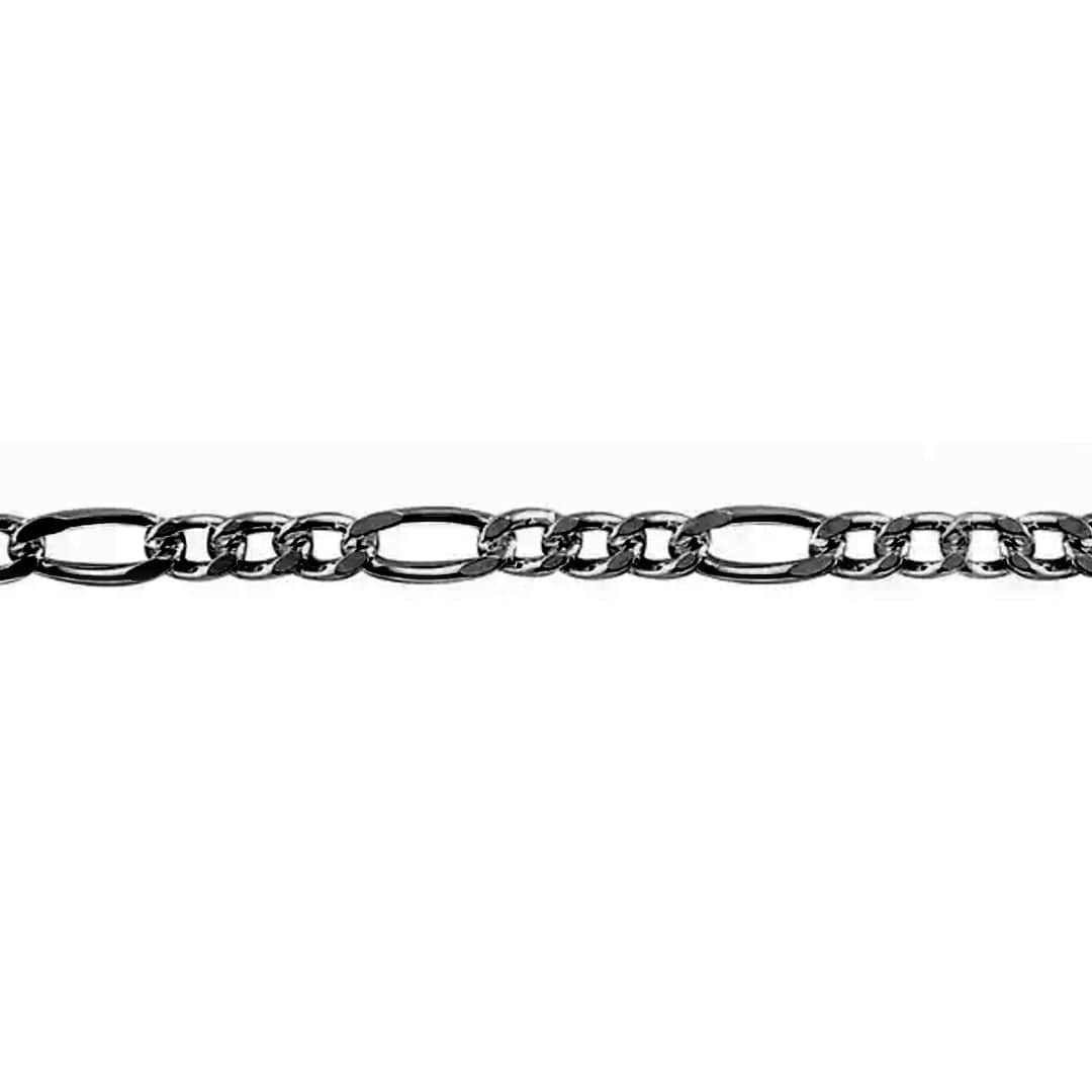 Mathieu Blanchard Oxyde / 9 pouces + extension de 1.5 pouces Bracelet de cheville Figaro en argent sterling