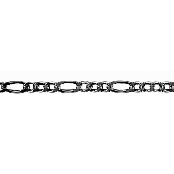 Mathieu Blanchard Oxyde / 9 pouces + extension de 1.5 pouces Bracelet de cheville Figaro en argent sterling