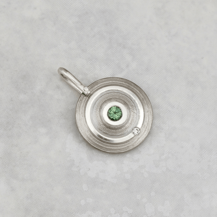 Christine Dwane Pendentif en argent, titane, diamant et saphir du Montana