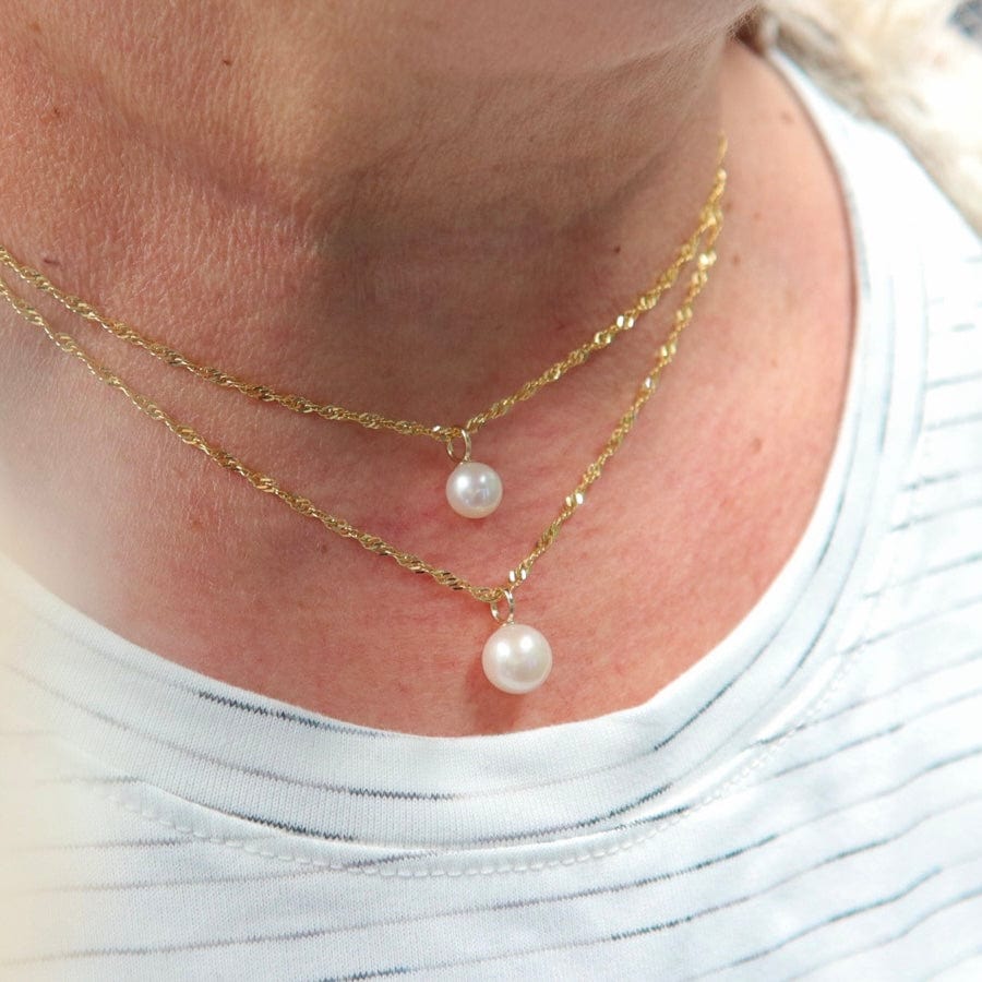 Mathieu Blanchard Pendentif perle d'eau douce et or 10K ou argent sterling