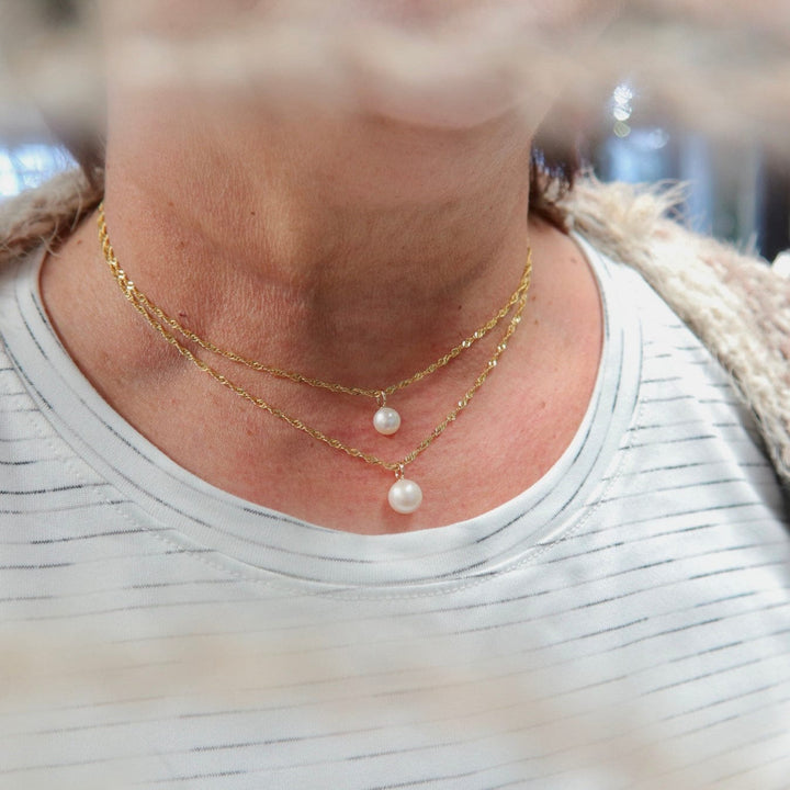 Mathieu Blanchard Pendentif perle d'eau douce et or 10K ou argent sterling