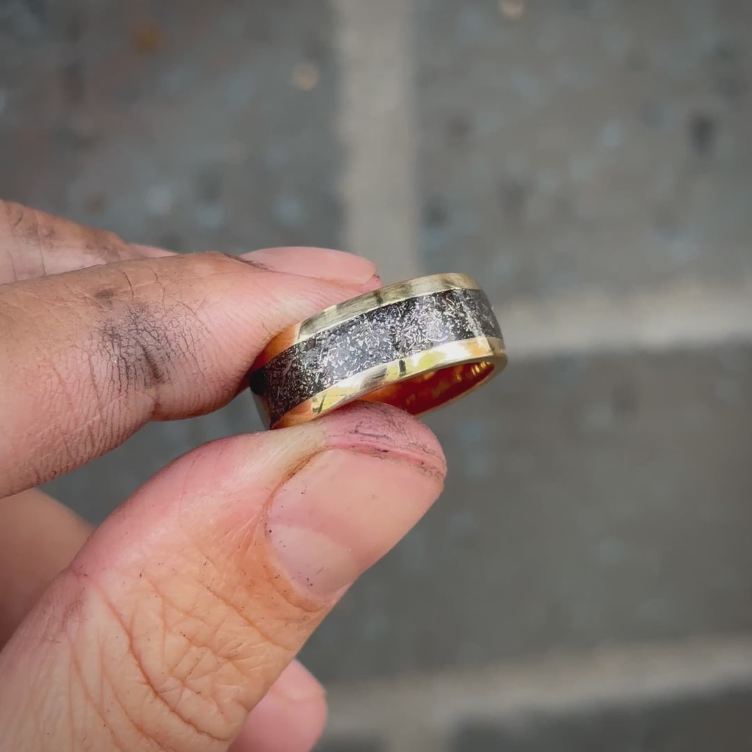 Bague Poussières d’Étoiles — Météorite