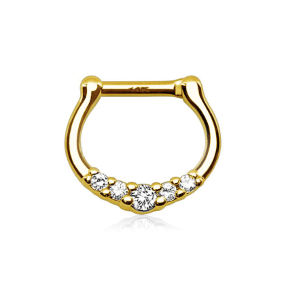 - 1.2mm (16g) / Or 14kt / 8mm Septum en or 14K