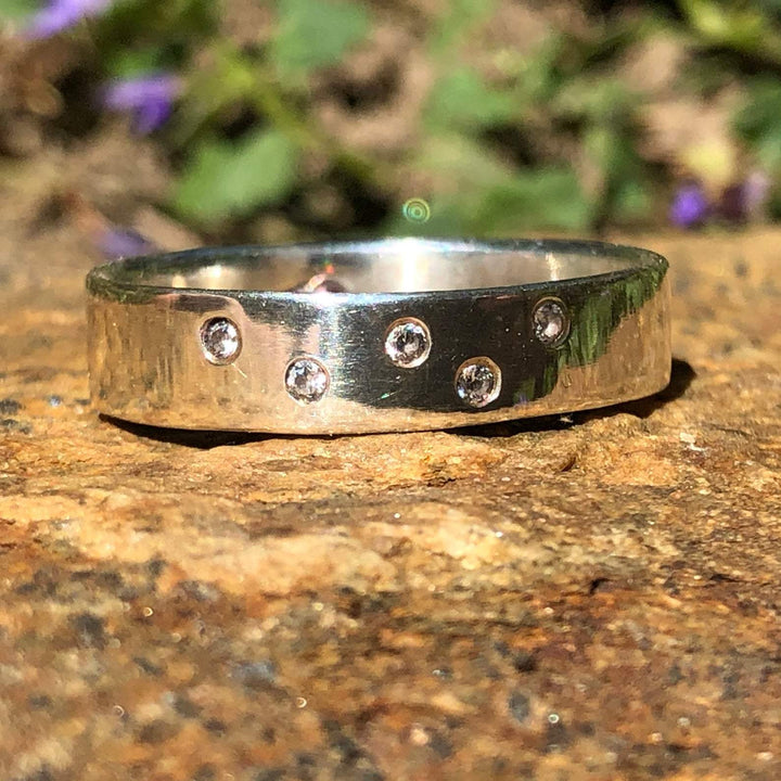 Atelier du bon bouleau Bague Constellation en argent sterling et diamants