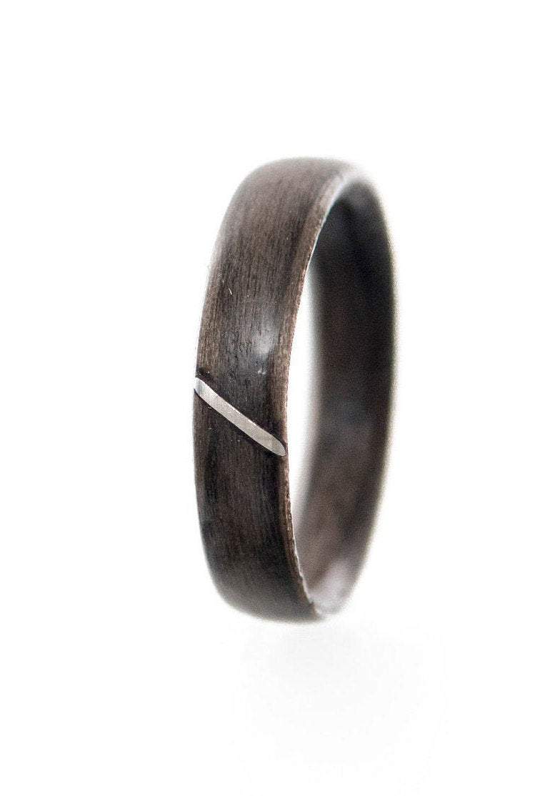 Atelier du bon bouleau Bague en bois et argent sterling ou or 14K personnalisée