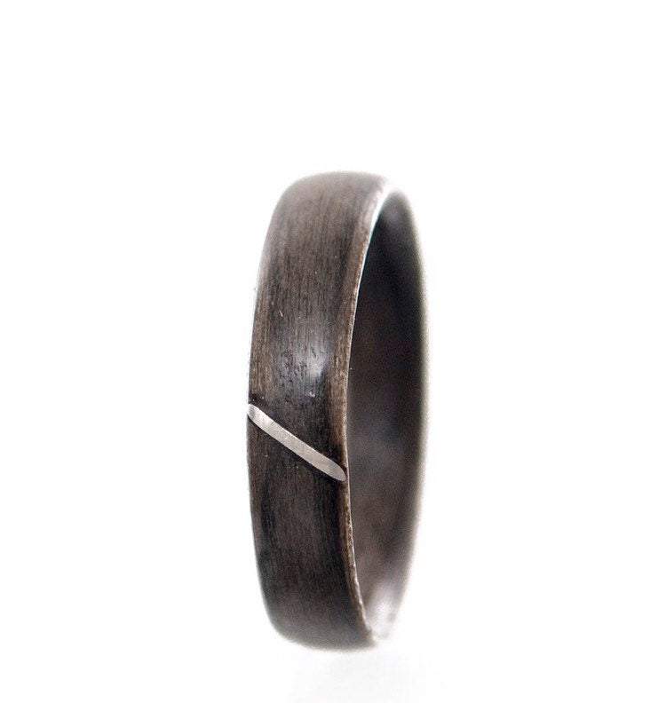 Atelier du bon bouleau Bague en bois et argent sterling ou or 14K personnalisée
