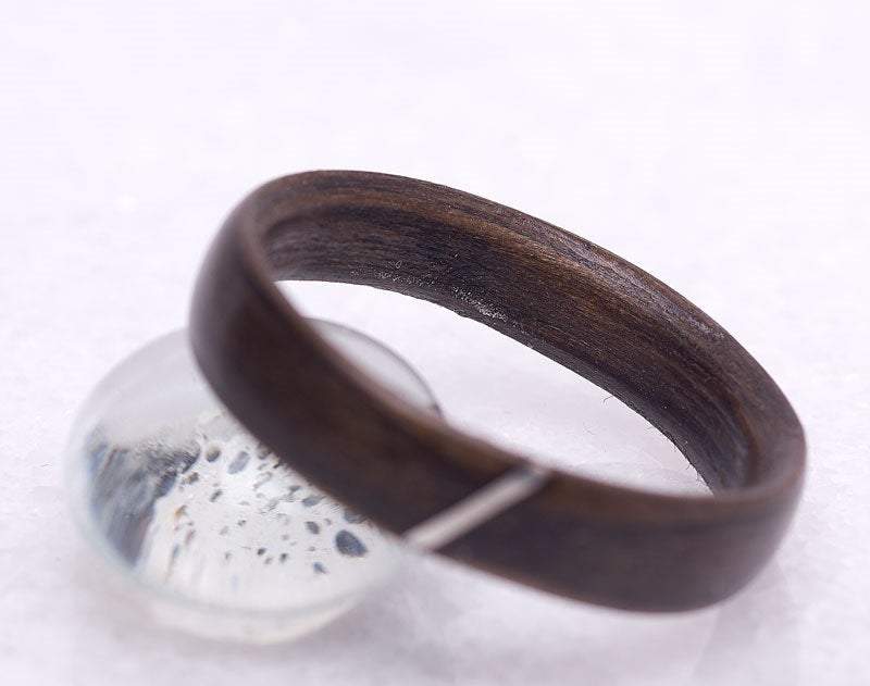 Atelier du bon bouleau Bague en bois et argent sterling ou or 14K personnalisée