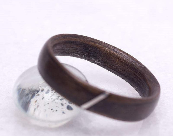 Atelier du bon bouleau Bague en bois et argent sterling ou or 14K personnalisée