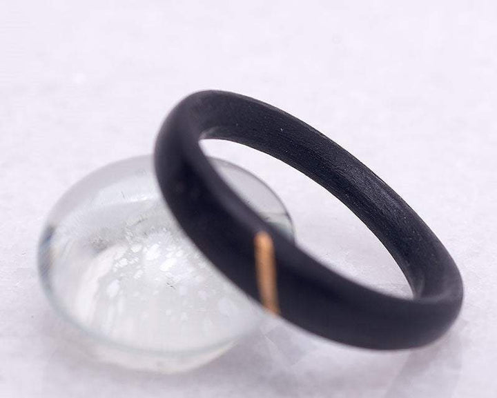 Atelier du bon bouleau Bague en bois et argent sterling ou or 14K personnalisée