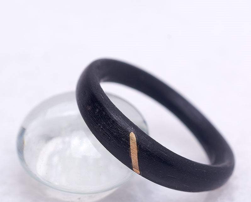 Atelier du bon bouleau Bague en bois et argent sterling ou or 14K personnalisée