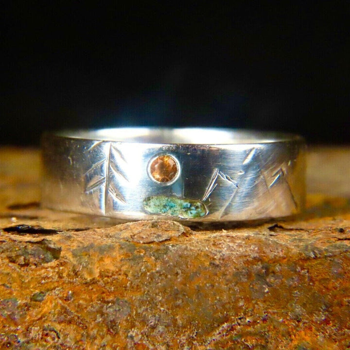 Atelier du bon bouleau Bagues Bague 4 Éléments en argent sterling et saphir