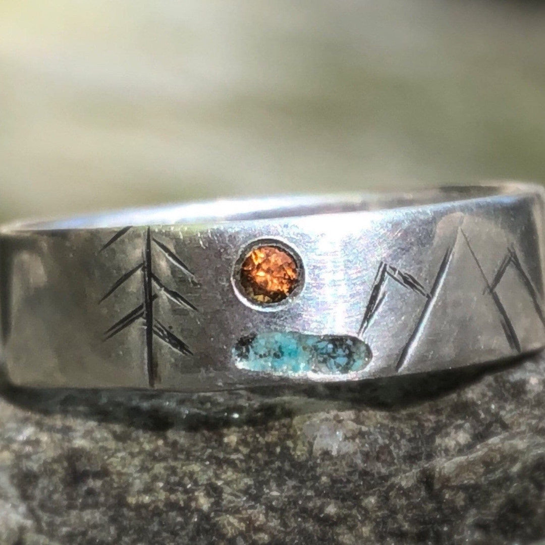 Atelier du bon bouleau Bagues Bague 4 Éléments en argent sterling et saphir