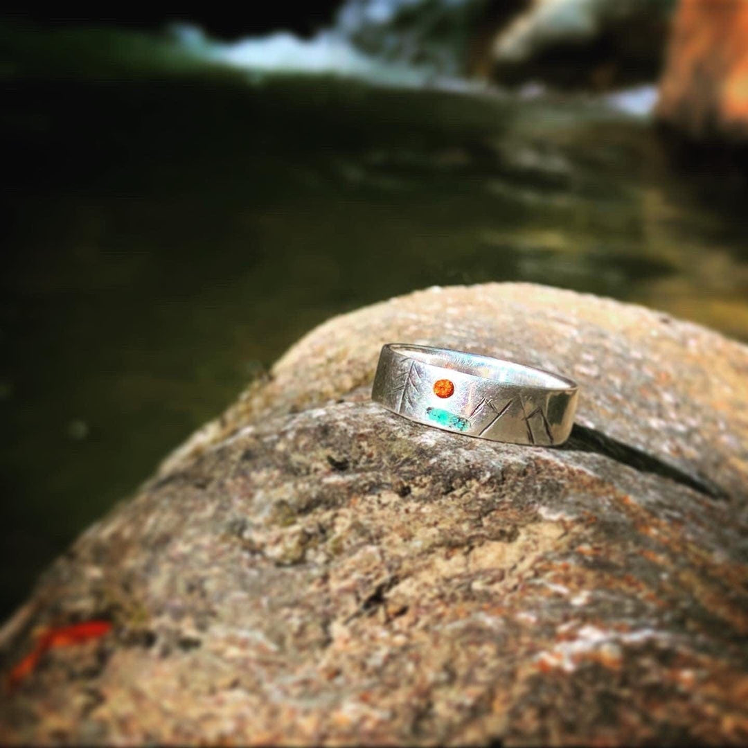 Atelier du bon bouleau Bagues Bague 4 Éléments en argent sterling et saphir