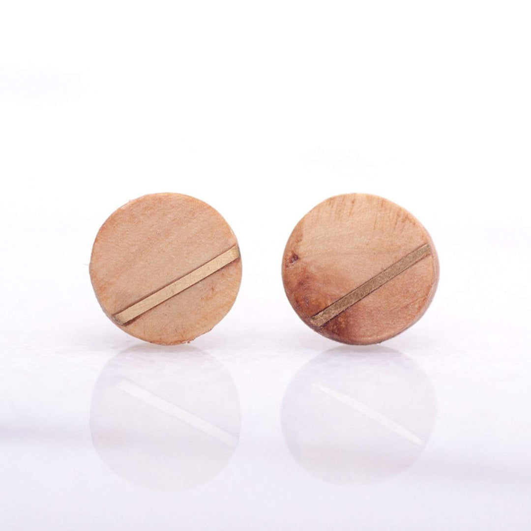 Atelier du bon bouleau Boucles d'oreilles en bois et argent sterling ou or 14K personnalisée