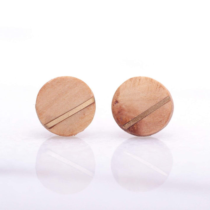 Atelier du bon bouleau Boucles d'oreilles en bois et argent sterling ou or 14K personnalisée