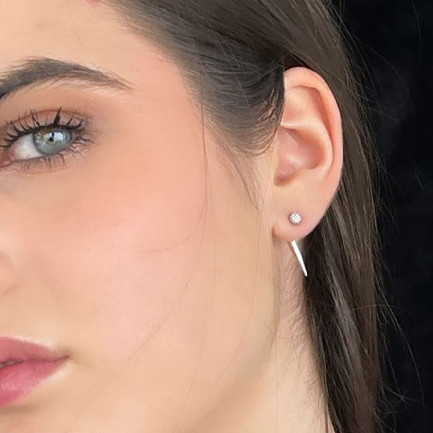 Caroline Néron Boucles d'oreilles Connexion CZ en argent
