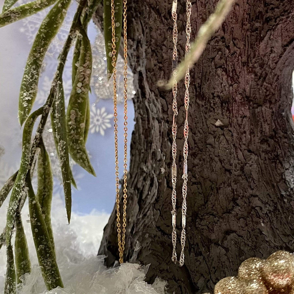 - Chaîne Rolo 030 en or jaune 10K