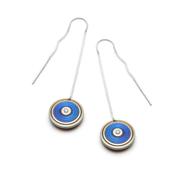 Christine Dwane Boucles d'oreilles en argent, titanium et diamants