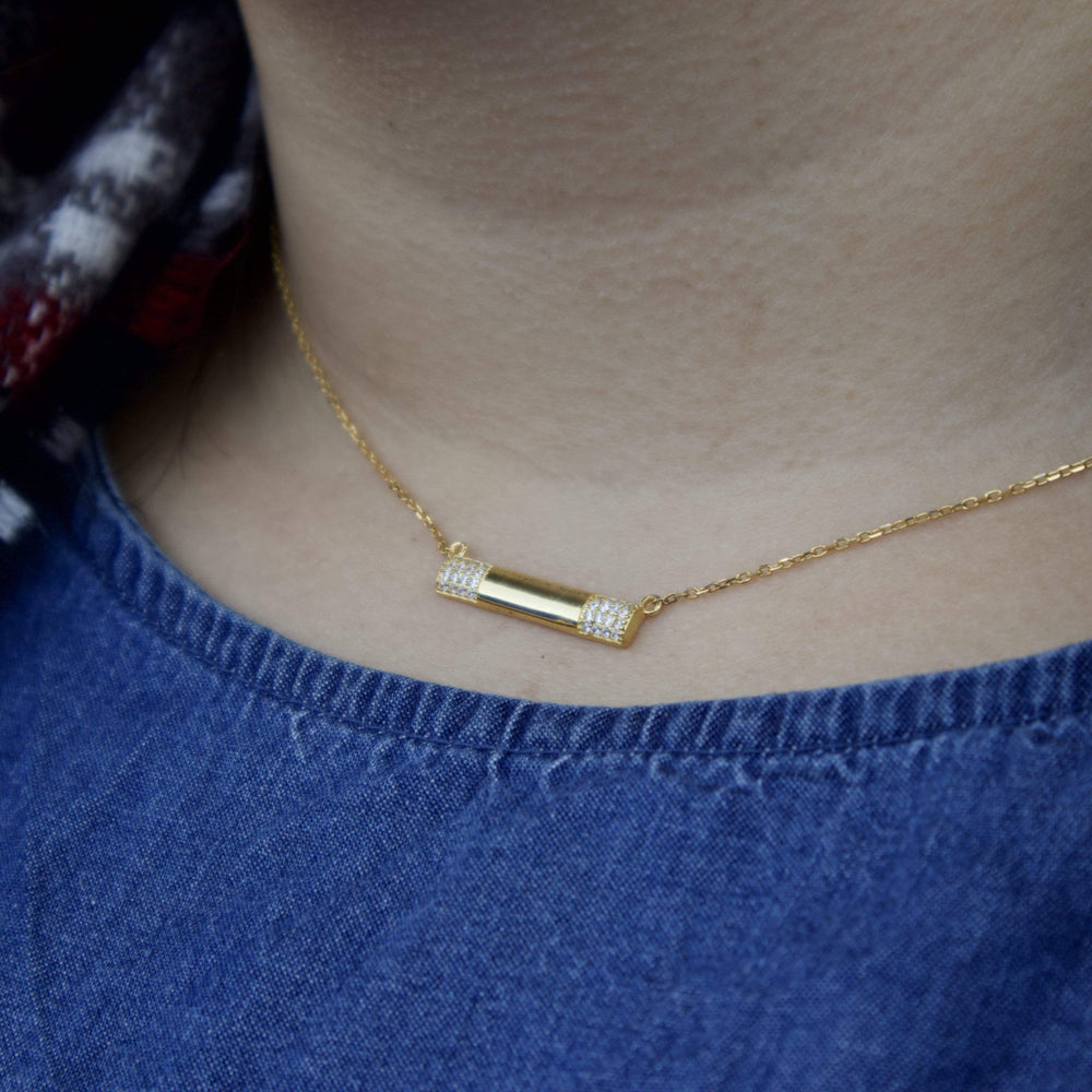 Fervor Montréal 18 pouces / Argent 925 Collier Carina cz en argent 925 plaqué or