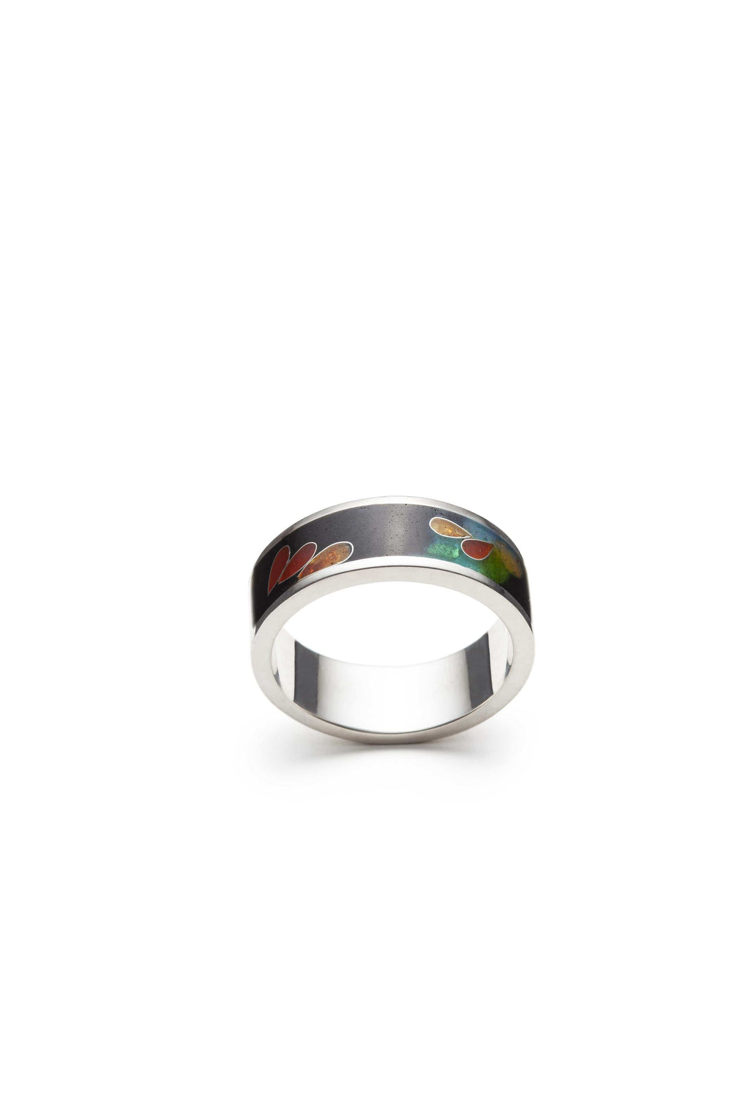 Gayane Avetisyan Bague contemporaine en argent fin, émail et or 24K