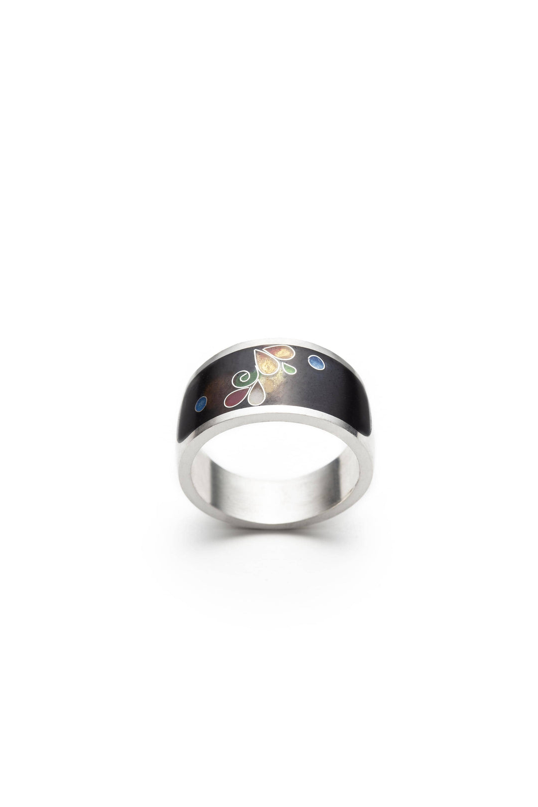 Gayane Avetisyan Bague Floral en argent fin et émail et or 24K