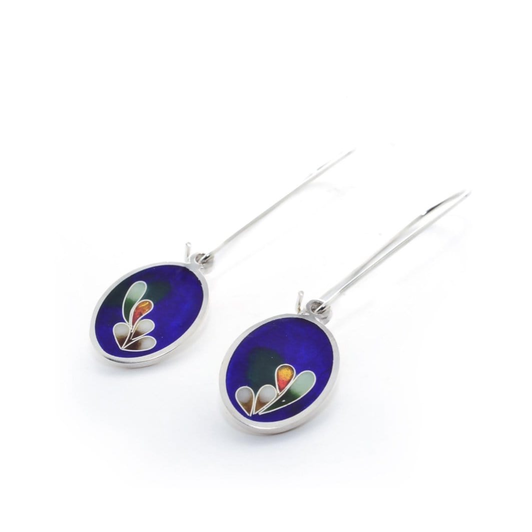 Gayane Avetisyan Boucles d'oreilles Ovales en argent fin et émail