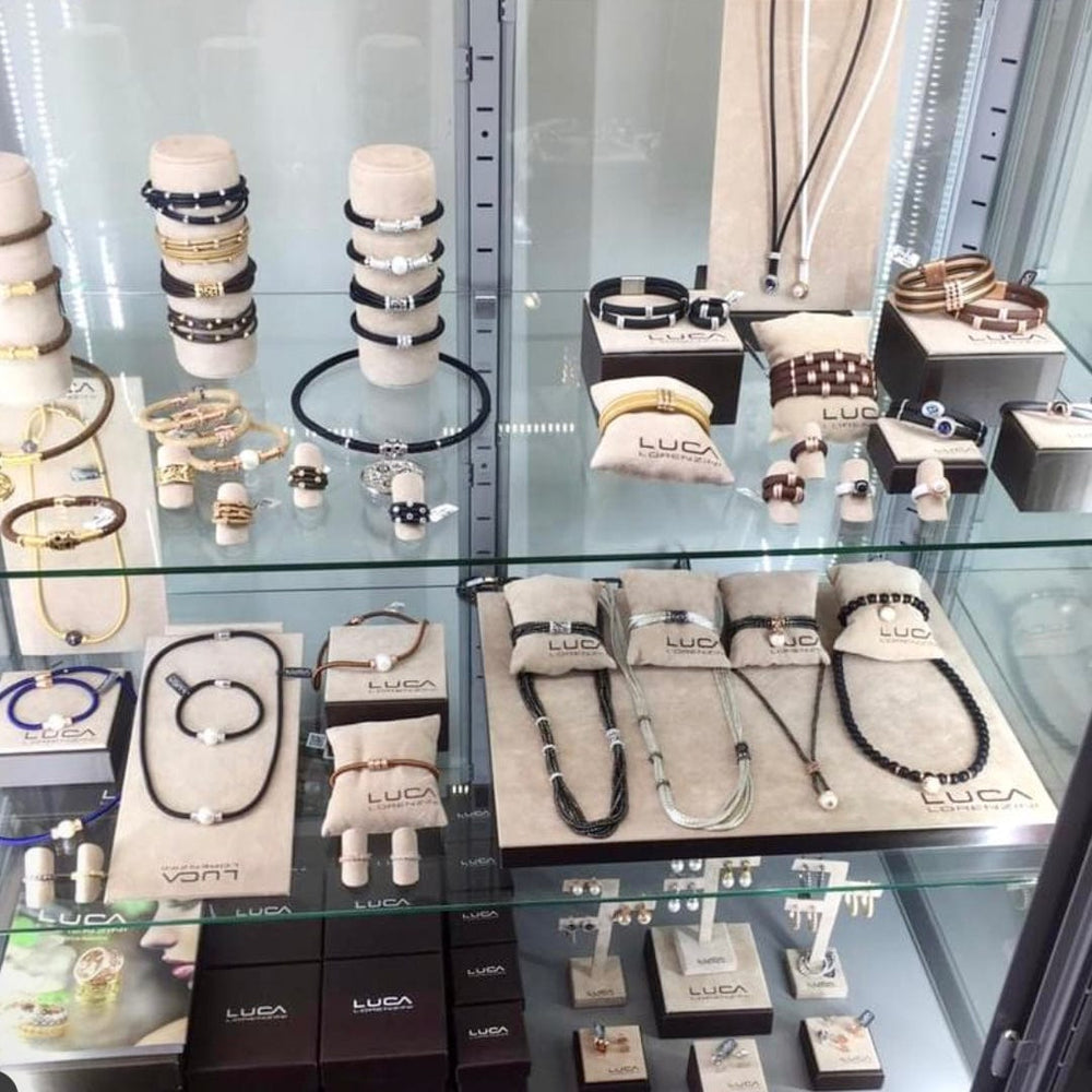 Luca Lorenzini Colliers Néoprène / 18 pouces Collier Néoprène, pierre et argent sterling