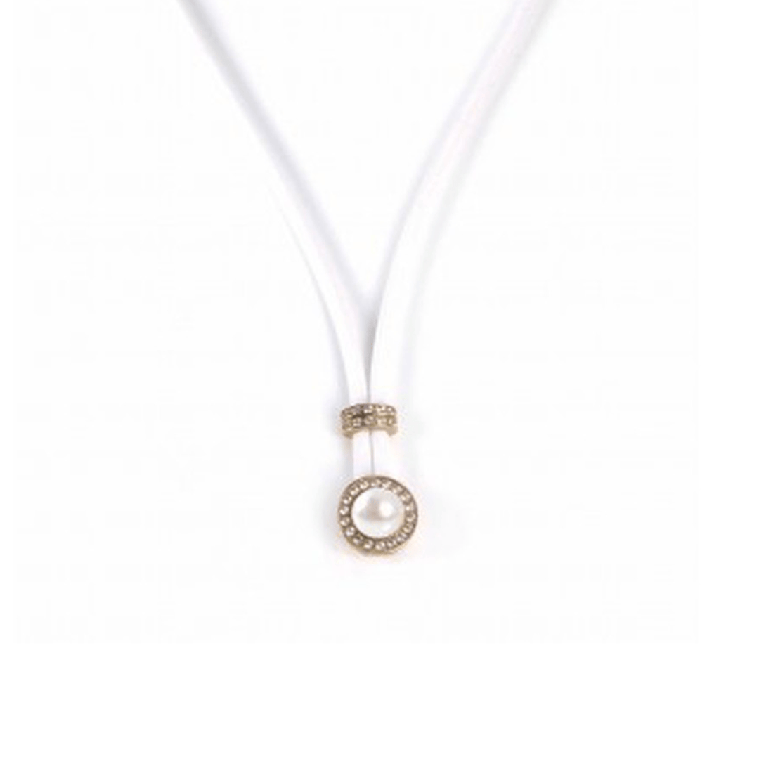 Luca Lorenzini Néoprène / 18 pouces Collier Néoprène, perle et argent 925 plaqué or