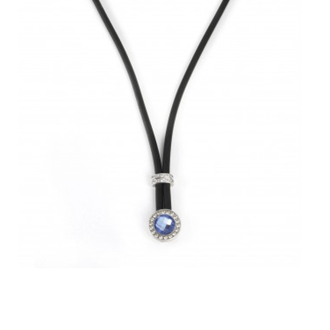 Luca Lorenzini Néoprène / 18 pouces Collier Néoprène, pierre et argent 925 plaqué rhodium