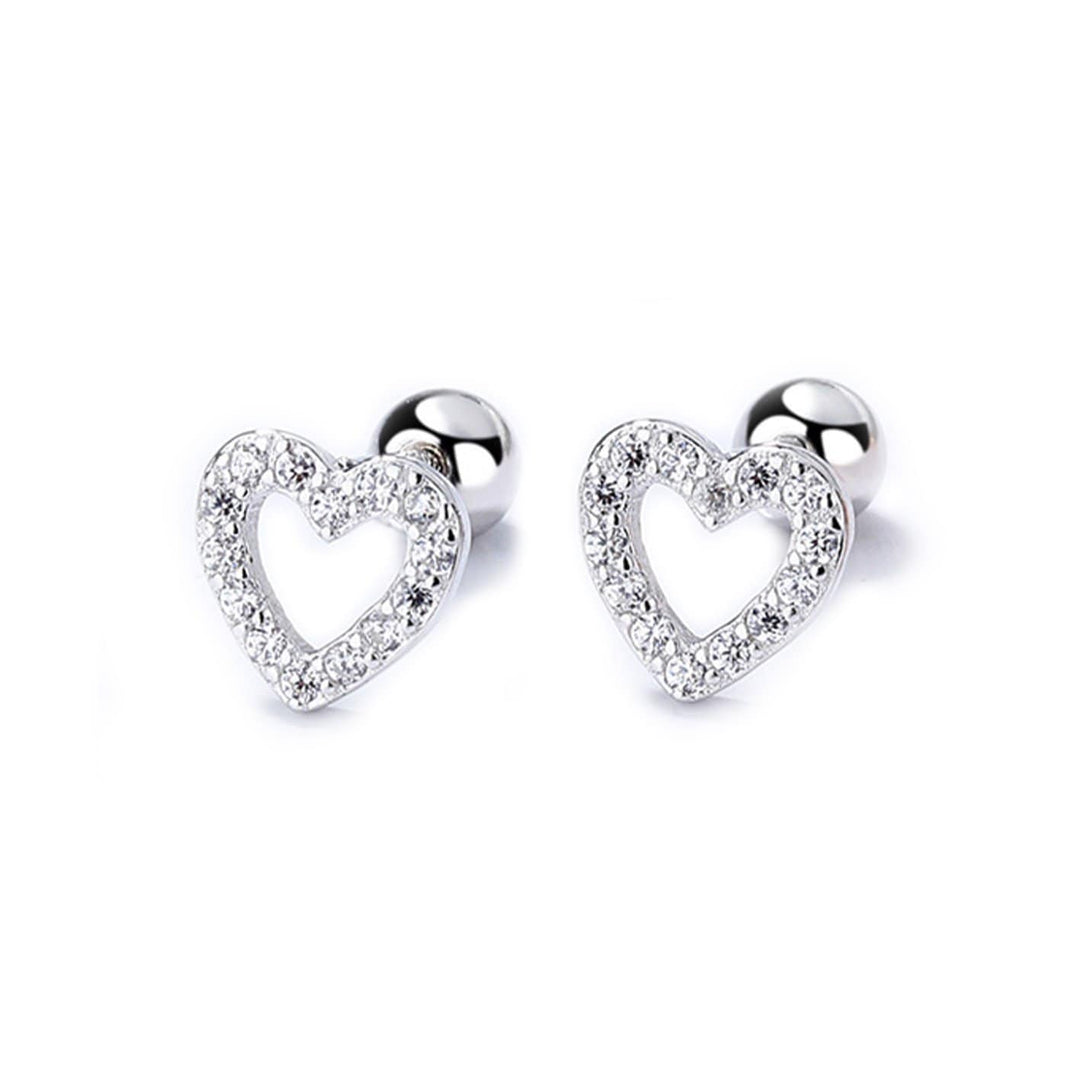Mathieu Blanchard Argent Boucles d'oreilles Coeurs en argent sterling