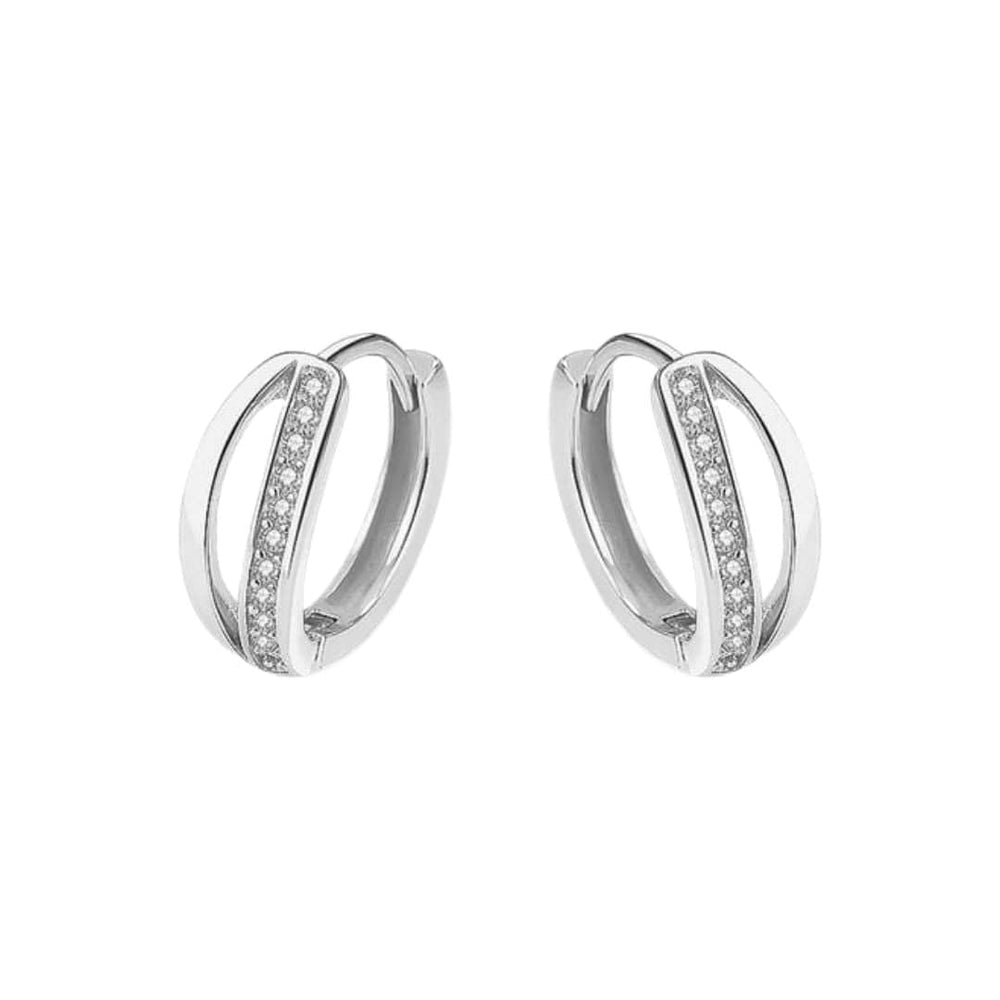 Mathieu Blanchard Boucles d'oreilles Argent Boucles d'oreilles Huggies Double Rang en argent sterling