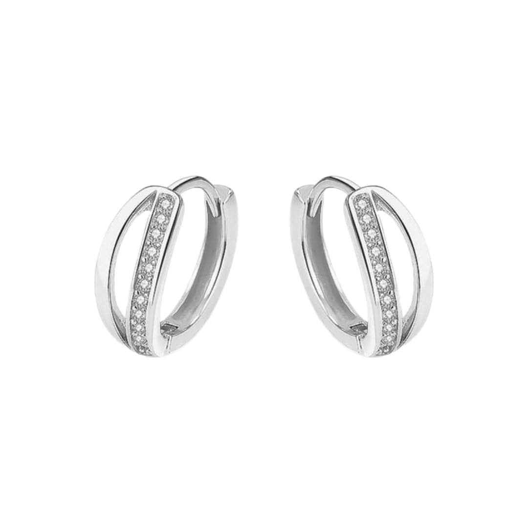 Mathieu Blanchard Boucles d'oreilles Argent Boucles d'oreilles Huggies Double Rang en argent sterling