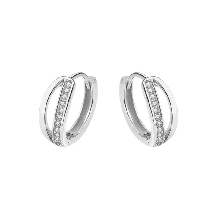 Mathieu Blanchard Boucles d'oreilles Argent Boucles d'oreilles Huggies Double Rang en argent sterling