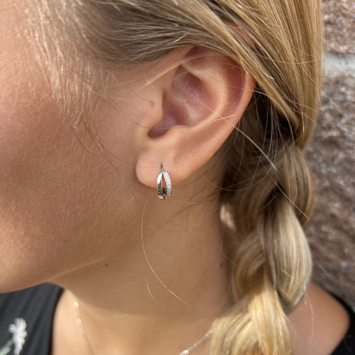 Mathieu Blanchard Boucles d'oreilles Argent Boucles d'oreilles Huggies Double Rang en argent sterling