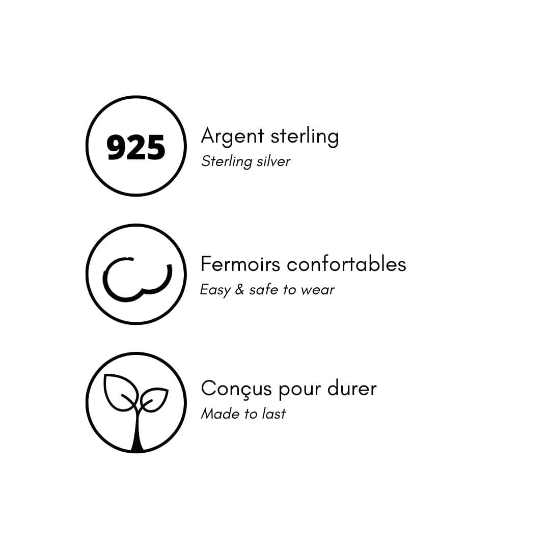 Mathieu Blanchard Boucles d'oreilles Argent Boucles d'oreilles Huggies Gouttes en argent sterling